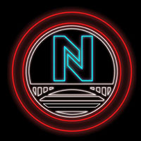 Neon outline of Newcastle logo icon
